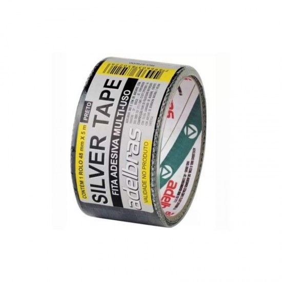 FITA SILVER TAPE 48X5M PRETA ADELBRAS